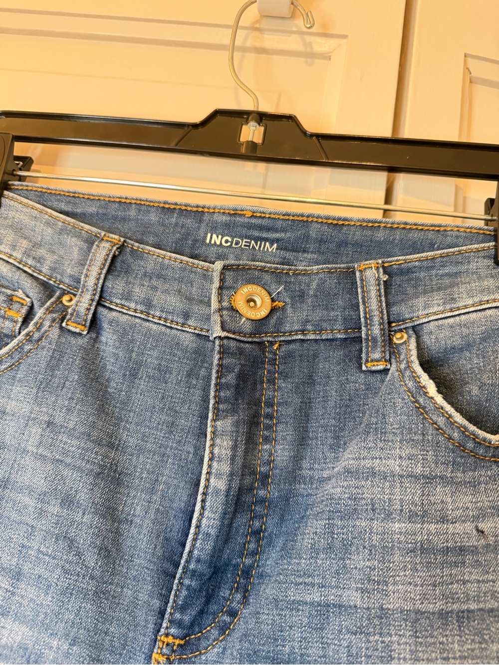 INC High-Waist Denim Cropped Jeans